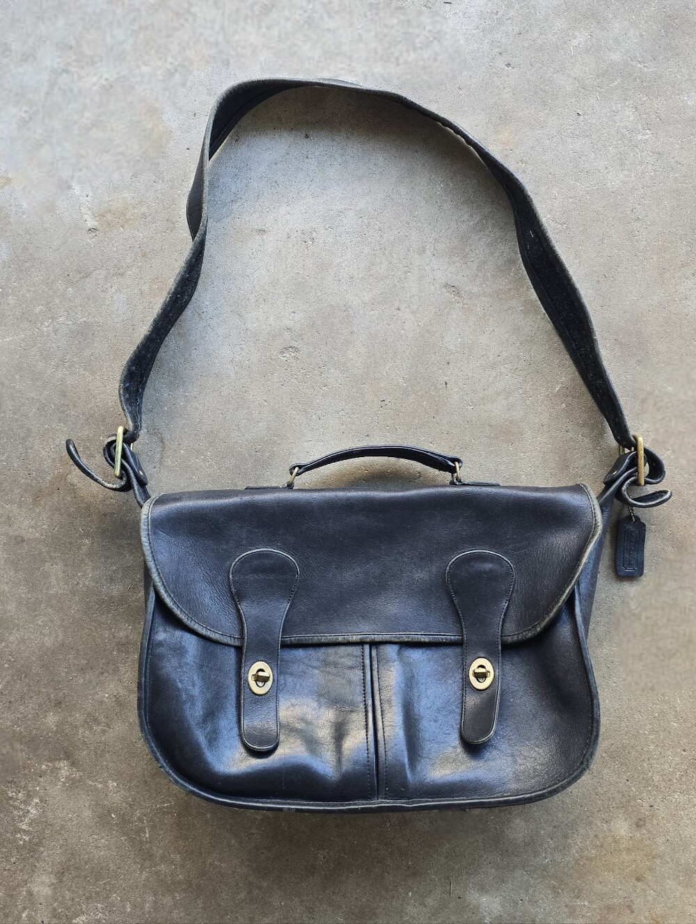 Coach Vintage Carrier Messenger Black Satchel Bag